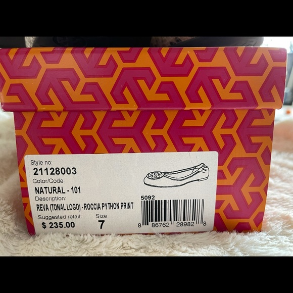 EUC Tory Burch Reva Roccia Python Flats - Picture 7 of 7